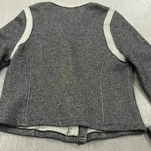 [L]Gap Cotton Knit French Terry Asymmetrical  ZipUp Moto Jacket - Picture 8 of 10